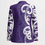 Violet Green Maori Blazer Koru Kowhaiwhai - Aussie Hoodie