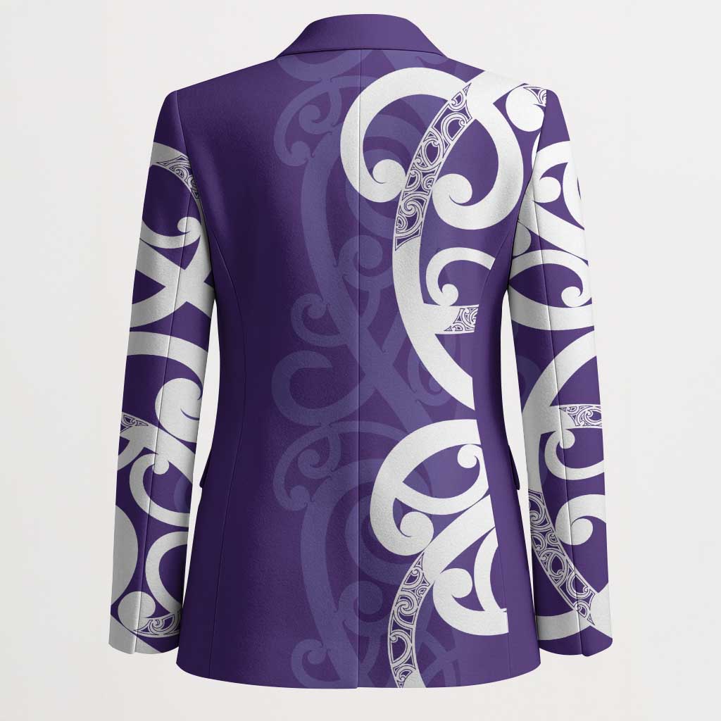 Violet Green Maori Blazer Koru Kowhaiwhai - Aussie Hoodie