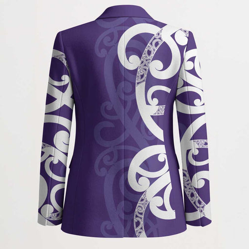 Violet Green Maori Blazer Koru Kowhaiwhai - Aussie Hoodie