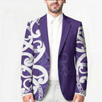 Violet Green Maori Blazer Koru Kowhaiwhai - Aussie Hoodie