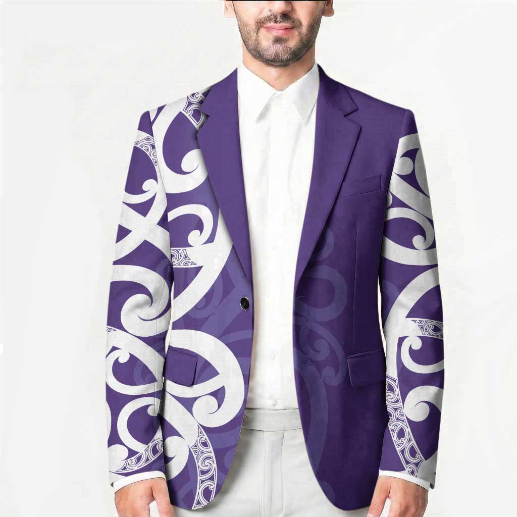 Violet Green Maori Blazer Koru Kowhaiwhai - Aussie Hoodie