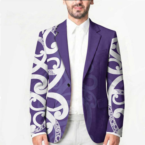 Violet Green Maori Blazer Koru Kowhaiwhai - Aussie Hoodie