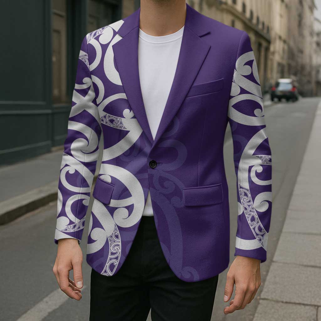 Violet Green Maori Blazer Koru Kowhaiwhai - Aussie Hoodie