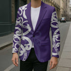 Violet Green Maori Blazer Koru Kowhaiwhai - Aussie Hoodie