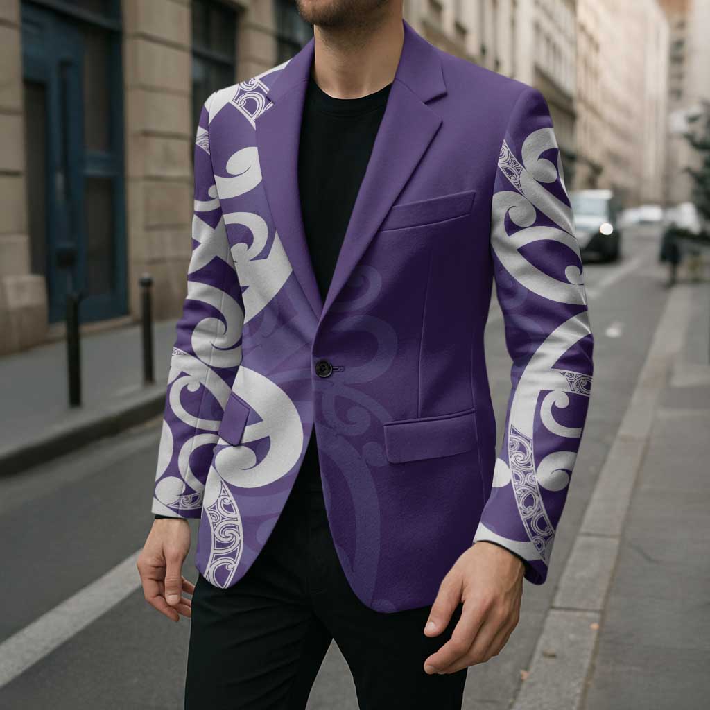 Violet Green Maori Blazer Koru Kowhaiwhai - Aussie Hoodie