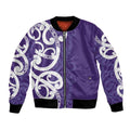 Violet Green Maori Bomber Jacket Koru Kowhaiwhai - Aussie Hoodie