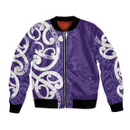 Violet Green Maori Bomber Jacket Koru Kowhaiwhai - Aussie Hoodie