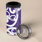 Violet Green Maori 4 in 1 Can Cooler Tumbler Koru Kowhaiwhai - Aussie Hoodie