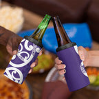 Violet Green Maori 4 in 1 Can Cooler Tumbler Koru Kowhaiwhai - Aussie Hoodie