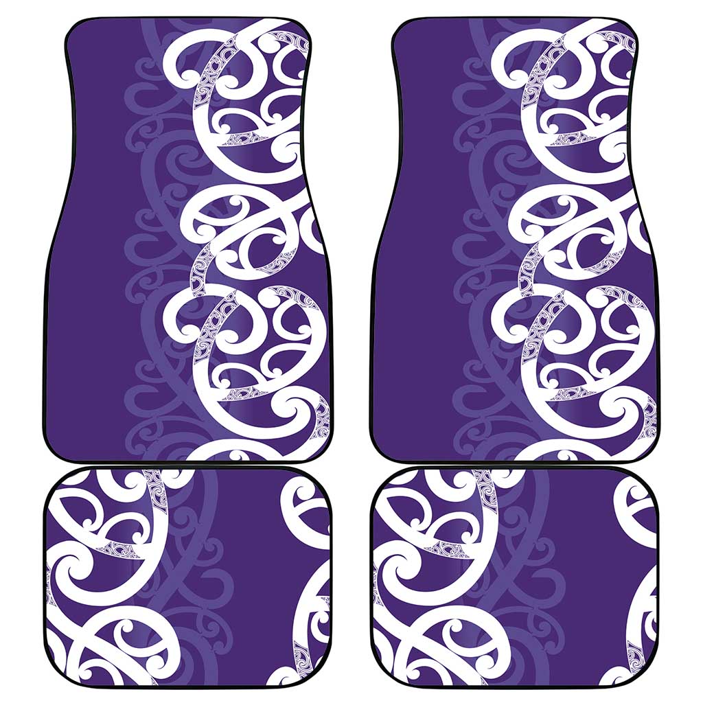 Violet Green Maori Car Mats Koru Kowhaiwhai - Aussie Hoodie