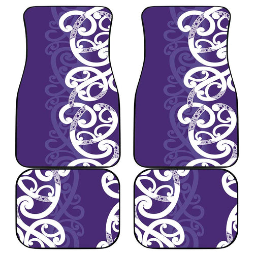 Violet Green Maori Car Mats Koru Kowhaiwhai - Aussie Hoodie