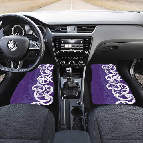 Violet Green Maori Car Mats Koru Kowhaiwhai - Aussie Hoodie