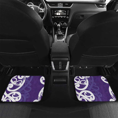 Violet Green Maori Car Mats Koru Kowhaiwhai - Aussie Hoodie