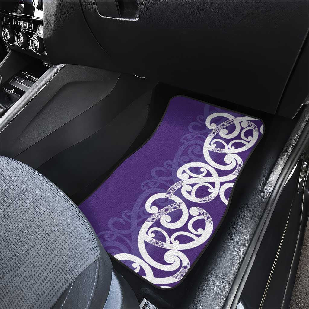 Violet Green Maori Car Mats Koru Kowhaiwhai - Aussie Hoodie
