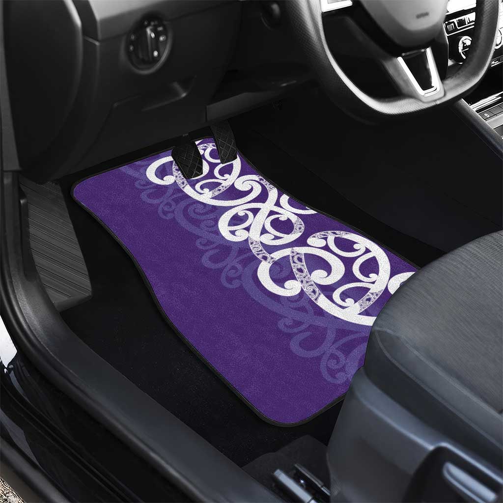 Violet Green Maori Car Mats Koru Kowhaiwhai - Aussie Hoodie