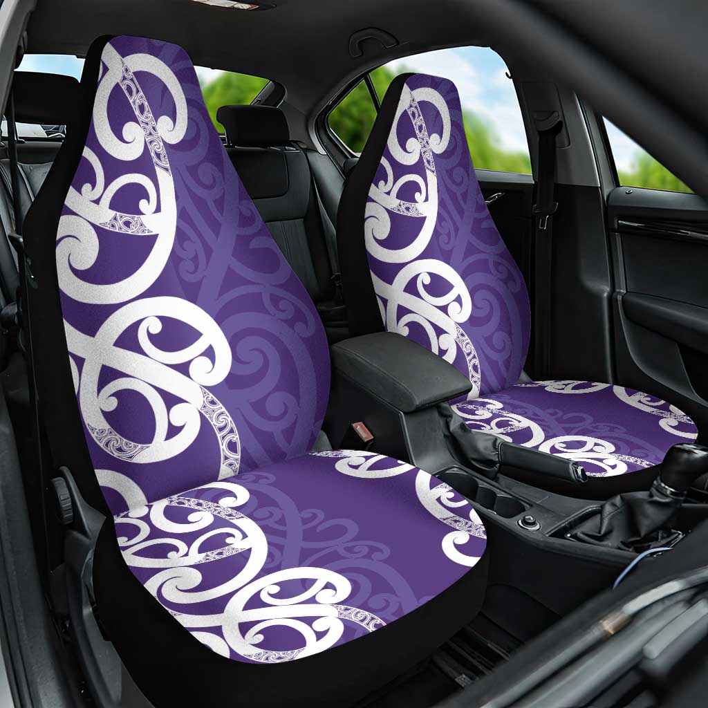 Violet Green Maori Car Seat Cover Koru Kowhaiwhai - Aussie Hoodie
