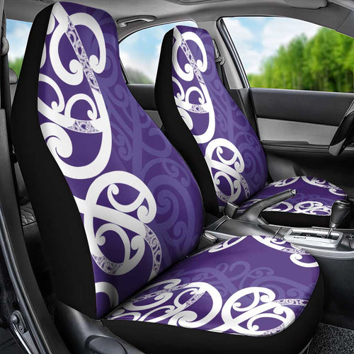 Violet Green Maori Car Seat Cover Koru Kowhaiwhai - Aussie Hoodie