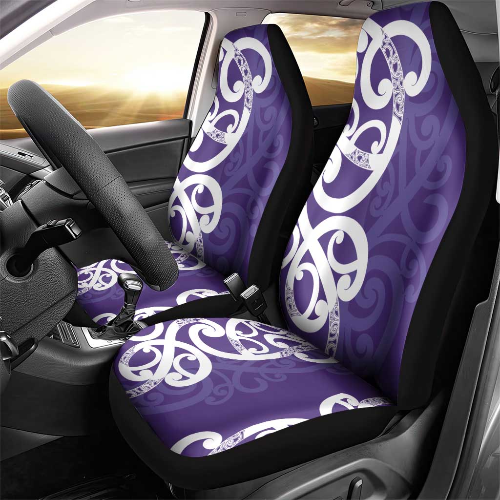 Violet Green Maori Car Seat Cover Koru Kowhaiwhai - Aussie Hoodie