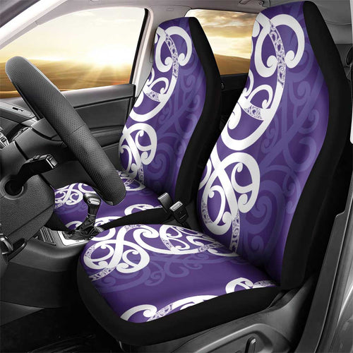 Violet Green Maori Car Seat Cover Koru Kowhaiwhai - Aussie Hoodie