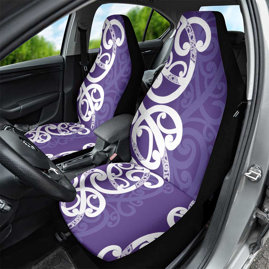 Violet Green Maori Car Seat Cover Koru Kowhaiwhai - Aussie Hoodie