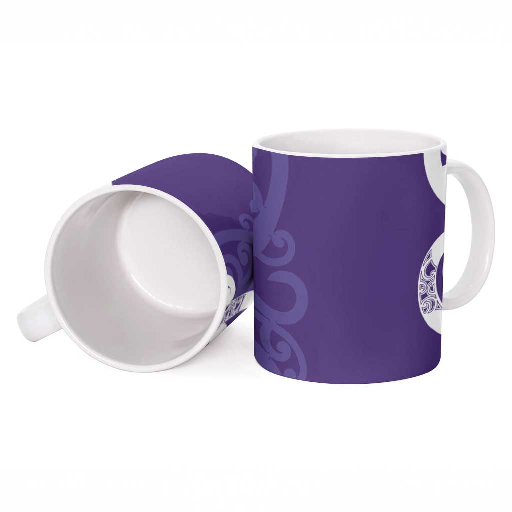 Violet Green Maori Ceramic Mug Koru Kowhaiwhai - Aussie Hoodie