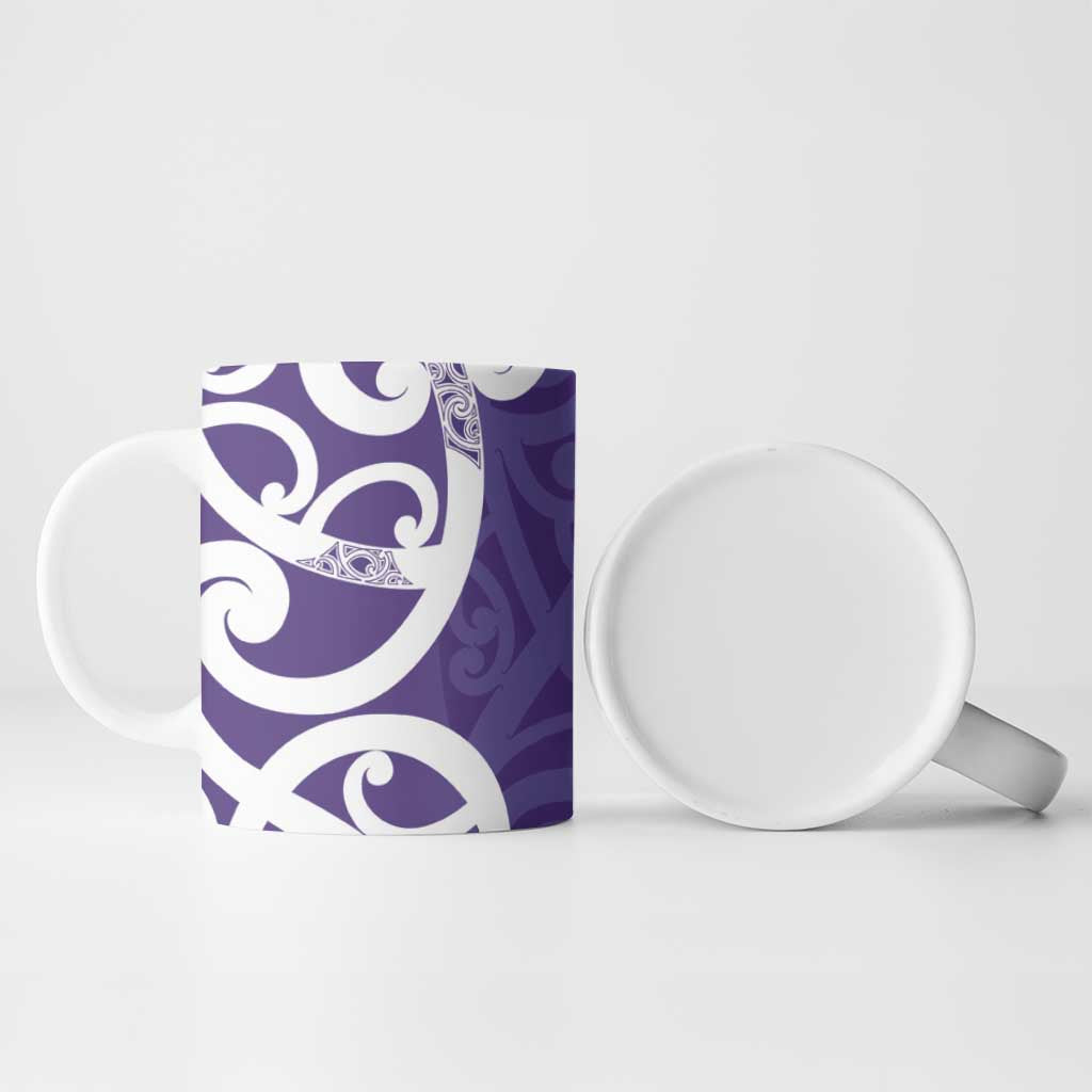 Violet Green Maori Ceramic Mug Koru Kowhaiwhai - Aussie Hoodie