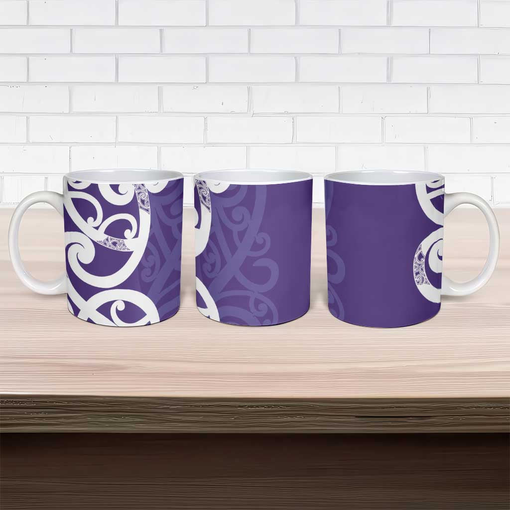 Violet Green Maori Ceramic Mug Koru Kowhaiwhai - Aussie Hoodie