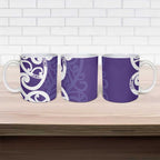Violet Green Maori Ceramic Mug Koru Kowhaiwhai - Aussie Hoodie