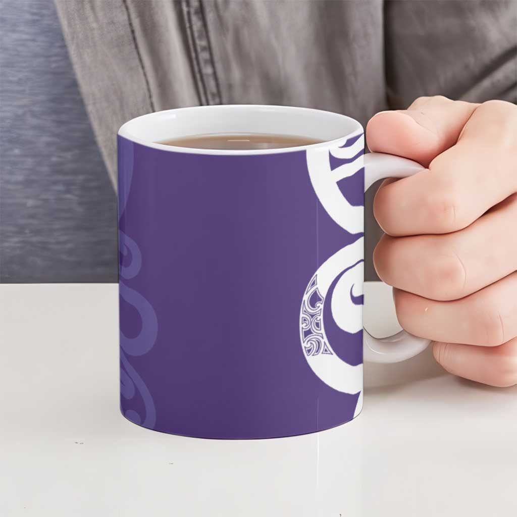 Violet Green Maori Ceramic Mug Koru Kowhaiwhai - Aussie Hoodie