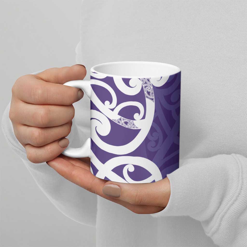 Violet Green Maori Ceramic Mug Koru Kowhaiwhai - Aussie Hoodie