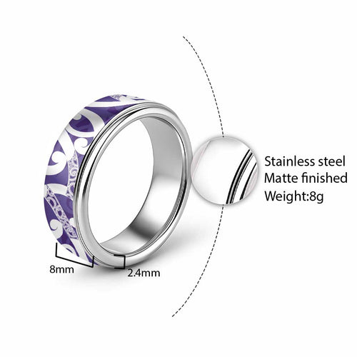Violet Green Maori Classic Ring Koru Kowhaiwhai