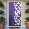 Violet Green Maori Door Cover Koru Kowhaiwhai - Aussie Hoodie