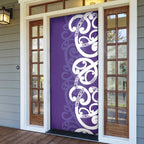 Violet Green Maori Door Cover Koru Kowhaiwhai - Aussie Hoodie