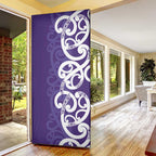 Violet Green Maori Door Cover Koru Kowhaiwhai - Aussie Hoodie