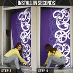 Violet Green Maori Door Cover Koru Kowhaiwhai - Aussie Hoodie