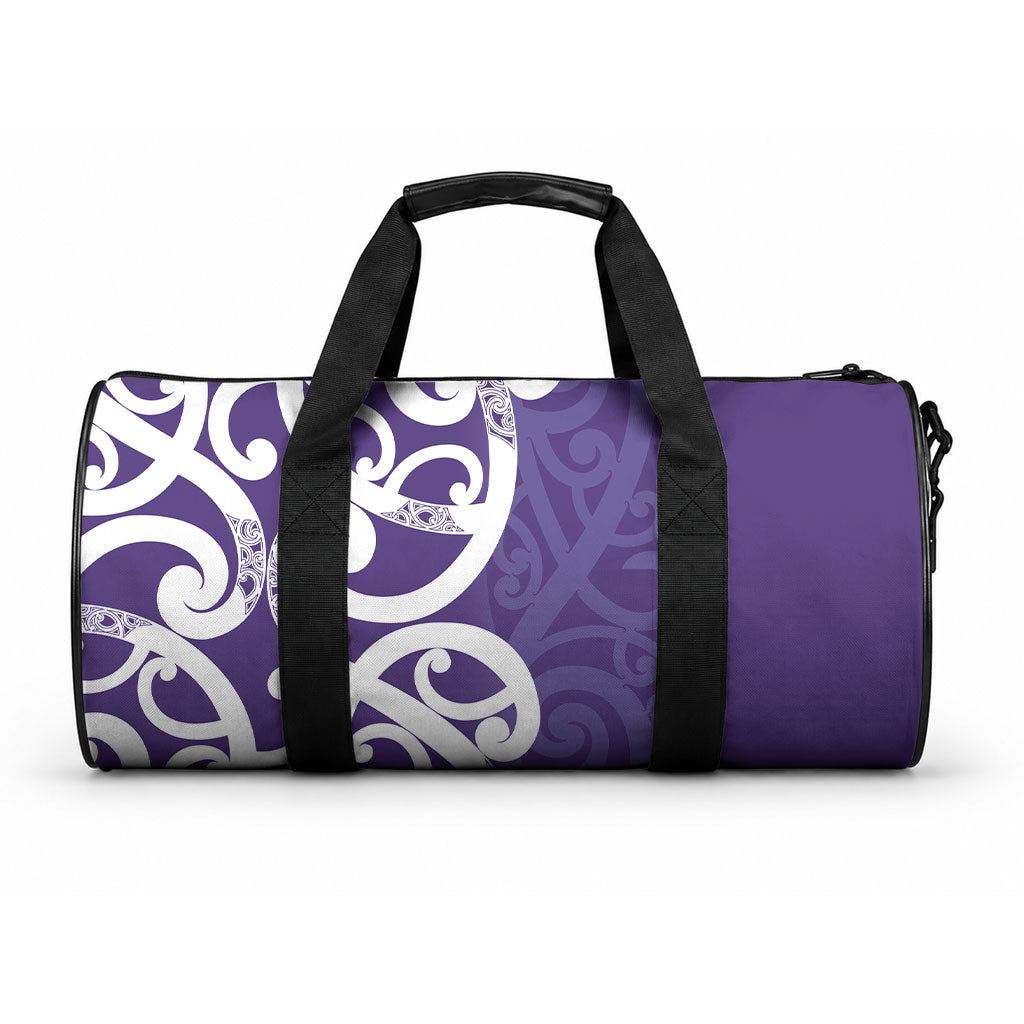 Violet Green Maori Duffle Bag Koru Kowhaiwhai