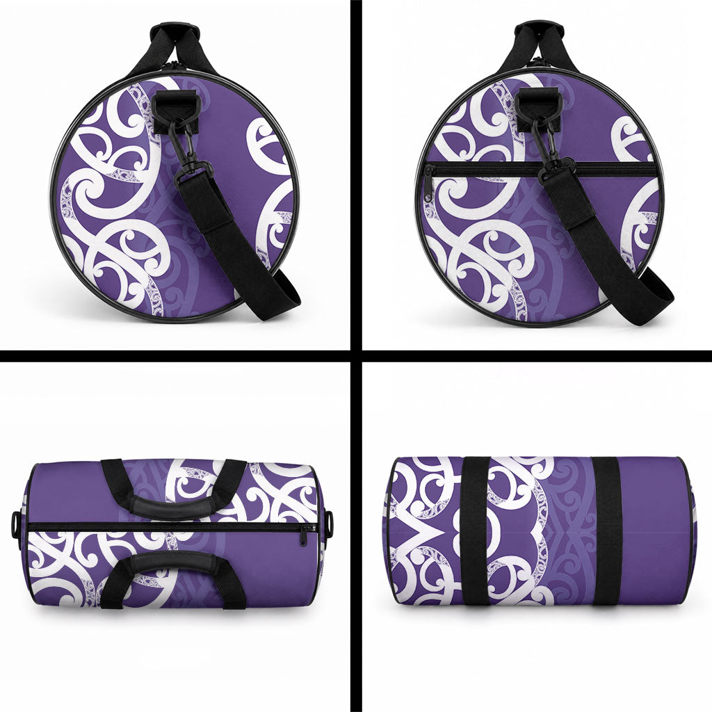 Violet Green Maori Duffle Bag Koru Kowhaiwhai