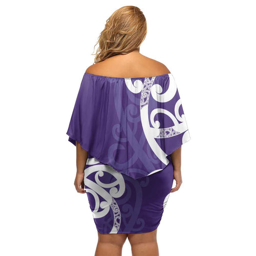 Violet Green Maori Family Matching Off Shoulder Short Dress and Hawaiian Shirt Koru Kowhaiwhai - Aussie Hoodie