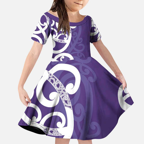 Violet Green Maori Family Matching Puletasi and Hawaiian Shirt Koru Kowhaiwhai - Aussie Hoodie