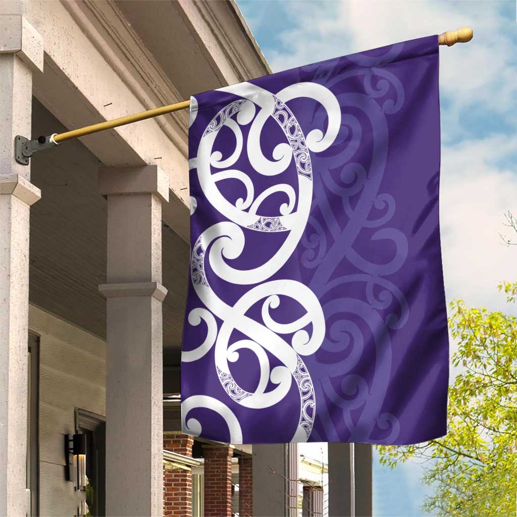 Violet Green Maori Garden Flag Koru Kowhaiwhai - Aussie Hoodie