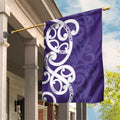 Violet Green Maori Garden Flag Koru Kowhaiwhai - Aussie Hoodie