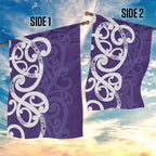 Violet Green Maori Garden Flag Koru Kowhaiwhai - Aussie Hoodie