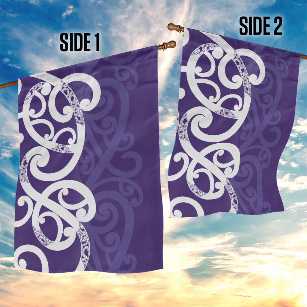 Violet Green Maori Garden Flag Koru Kowhaiwhai - Aussie Hoodie
