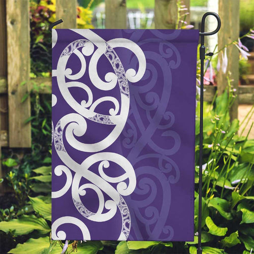 Violet Green Maori Garden Flag Koru Kowhaiwhai - Aussie Hoodie