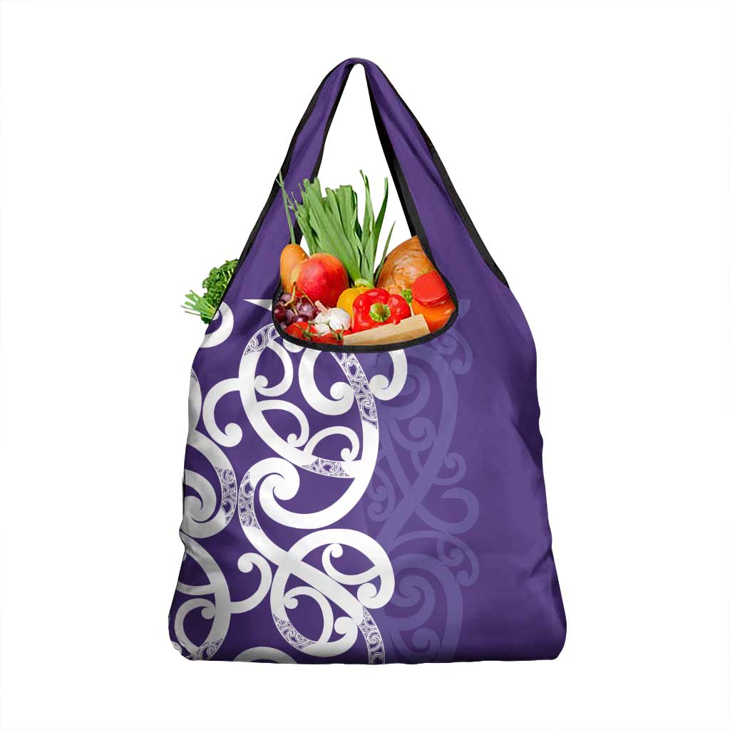 Violet Green Maori Grocery Bag Koru Kowhaiwhai - Aussie Hoodie
