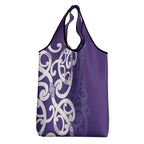 Violet Green Maori Grocery Bag Koru Kowhaiwhai - Aussie Hoodie