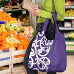 Violet Green Maori Grocery Bag Koru Kowhaiwhai - Aussie Hoodie