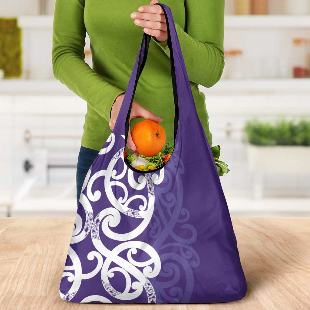 Violet Green Maori Grocery Bag Koru Kowhaiwhai - Aussie Hoodie