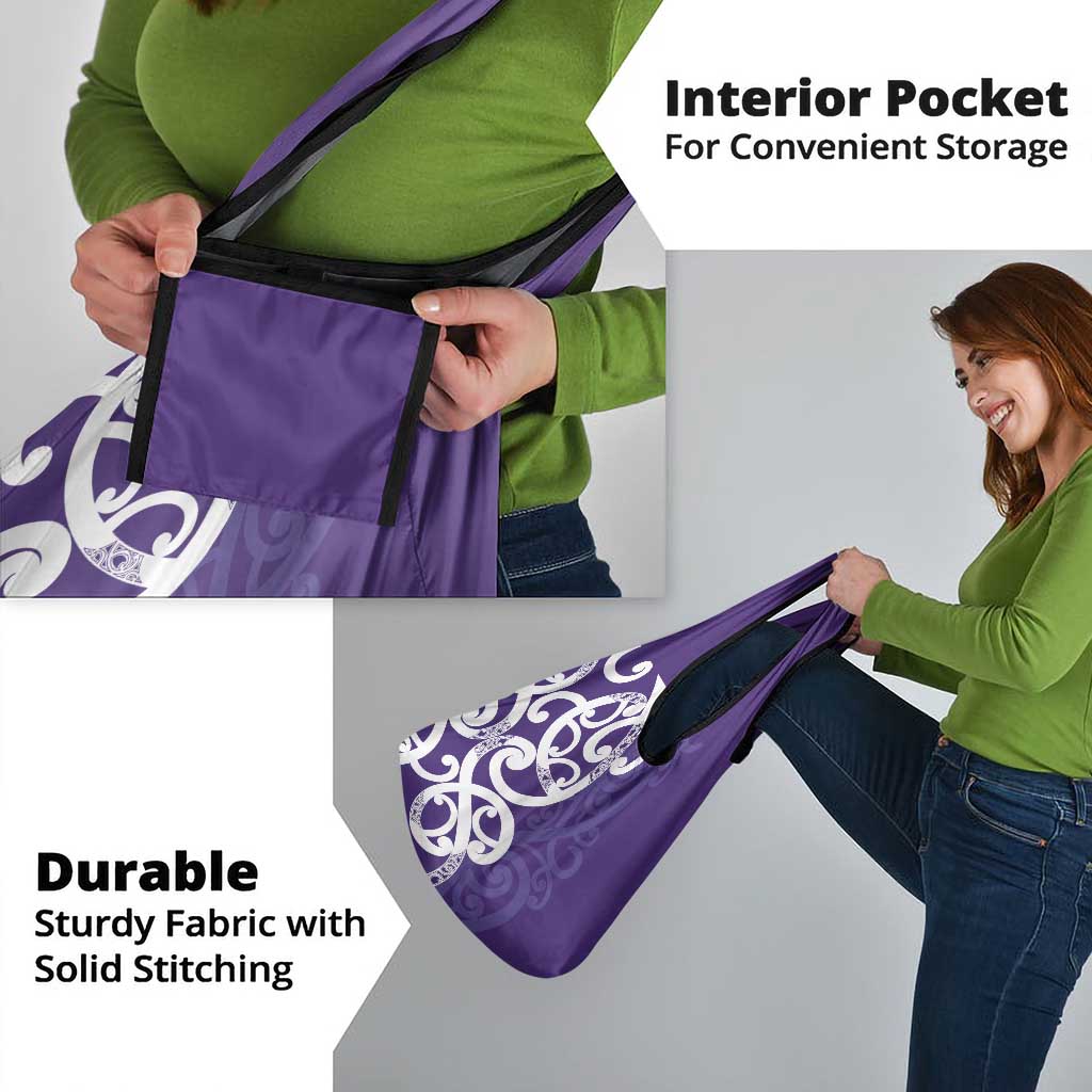 Violet Green Maori Grocery Bag Koru Kowhaiwhai - Aussie Hoodie