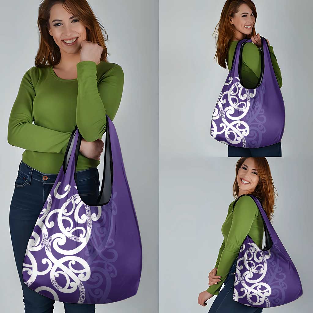 Violet Green Maori Grocery Bag Koru Kowhaiwhai - Aussie Hoodie